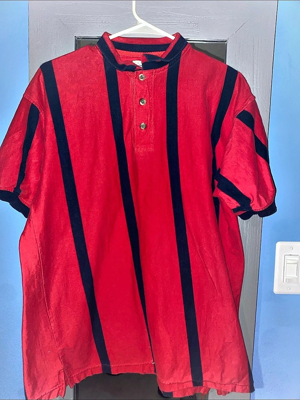 Red & Blue Vintage Style Polo Cotton Traders Sport